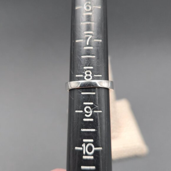 Size 8.25 Sterling Silver Square Cubic Zirconia Gem Ring A6506 - Picture 7 of 9